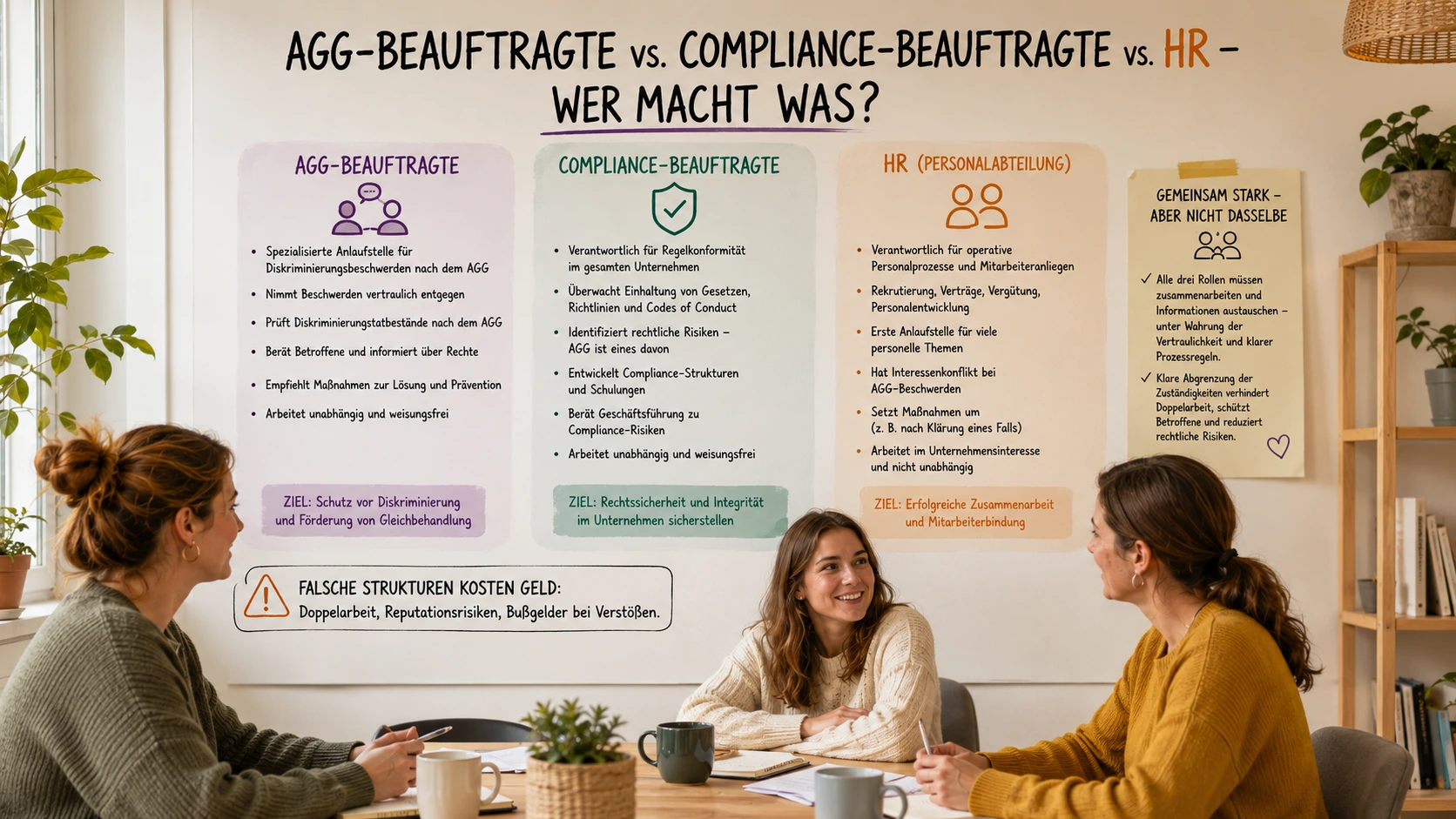 agg-beauftragte-compliance-hr-vergleich AGG-Beauftragte, Compliance-Beauftragte und HR – Abgrenzung der Rollen im Unternehmen